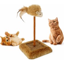 Uravas Store Sesli Oyuncaklı Kedi Tırmalama Tahtası – Fareli ve Zilli Kedi Oyuncağı, Sağlam Tırnak Törpüleme Direği, Kediler Için Oyun Alanı, Dayanıklı Tabanlı, Ev Içi Kullanıma Uygun