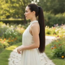 Egecen Lastik Tokalı At Kuyruğu Düz / Kızıl Kahve