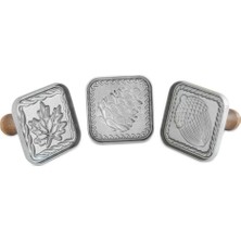 Esranın Dünyası Nordic Ware Springerle Kurabiye Pulları, 3'lü Set, Ahşap Saplı