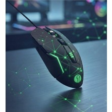Esranın Dünyası Gmx7 Rgb Gaming Mouse, 7 Tuşlu, Kablolu Usb, Gökkuşağı LED Aydınlatmalı, Optik Oyuncu Mouse, Stalker Warrior Siyah