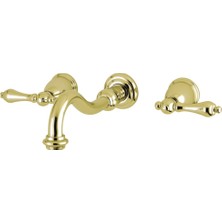 Esranın Dünyası Kingston Brass KS3122AL Vintage Duvara Monte Gemi Lavabo Musluğu, Cilalı Pirinç, 8-5/16 Inç Ağız Erişimi