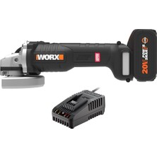 Esranın Dünyası Worx WX812.9C 20VOLT 2.0AH. 125MM Kömürsüz Profesyonel Tek Akülü Şarjlı Avuç Taşlama