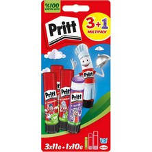 Esranın Dünyası Pritt Stick Yapıştırıcı, 3+1 Simli ve Güvenli El Işi Yapıştırıcısı, Hızlı ve Pratik Yapıştıran Okul ve Ofis Malzemesi, 3X11G+1X10G Pritt Stick Yapıştırıcı Pembe