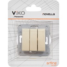 Esranın Dünyası Viko Novella Trenda Bronz Mekanizma+Düğme Kapak Üçlü Anahtar