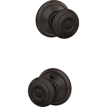 Esranın Dünyası Schlage F10 Geo 716 Gürcü Kapı Topuzu, Koridor ve Dolap Geçiş Kilidi, Eskitilmiş Bronz