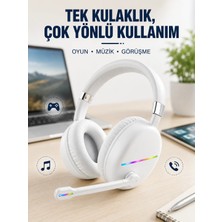 Astraltech Beyaz Kablosuz Bluetooth Kulaklık Mikrofonlu Ergonomik Kulak Üstü Tasarım