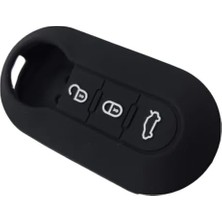 Esranın Dünyası Autohan Keys Fiat Doblo, 500, 500X, 500L, Ducato, Citroen Jumpy, Peugeot Boxer Için Siyah Silikon Anahtar Koruma Kılıfı, 3 Tuşlu