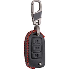 Esranın Dünyası Alisveristime (Vw Polo, Golf, Passat, Bora Uyumlu) 3 Buton Deri Anahtar Kılıfı