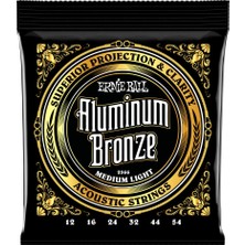 Esranın Dünyası Ernie Ball Orta Hafif Alüminyum Bronz Akustik Gitar Telleri, Ölçü 12-54
