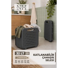 Nakra Home 32 Lt Katlanabilir Çamaşır Sepeti – Katlanır Çamaşır Selesi, Kirli Çamaşır Sepeti, Portatif ve Yer Kaplamayan