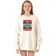 Esranın Dünyası Tshirthane Forrest Gump Run Forrest Run Ekru Kadın 2ip Sweatshirt P21072S4587, Xl