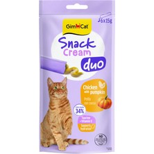 Esranın Dünyası Gimcat Snack Cream Duo Chicken & Pumpkin Kedi Ödülü 6X15GR
