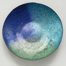 Glaze Mud Ocean 30 cm El Yapımı Cam Meyve ve Sunum Tabağı