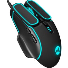 Esranın Dünyası Everest SG-G55 Xfora LED Işıklı Gökkuşağı Aydınlatmalı 7d Makro Tuşlu Siyah 7200 Dpı Oyuncu Mouse, Siyah