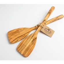 Esranın Dünyası Zeytin Ağacı Spatula 2'li Set – Ince ve Hafif – Omlet, Krep, Krep ve Hafif Tavada Kızartmak Için Mükemmel – Yapışmaz Tavalar Için Güvenli