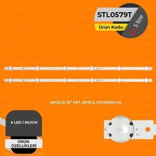 Uravas Store 32 Inç Arçelik Uyumlu 60,1 cm Tv LED Bar Seti