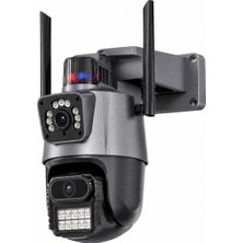 UltraTekno Ic-D9 8mp Çift Lens Ptz Wifi Ip Güvenlik Kamerası Icsee Insan Takipli Renkli Gece Görüşlü Sesli Alarmlı