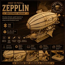 Esranın Dünyası Algwooddesign Zeppelin Ahşap Maket Seti 316 Parça – Dıy 3D Puzzle Steampunk Hava Gemisi Koleksiyoner Modeli
