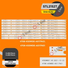 Uravas Store 55 Inç Philips Uyumlu 54 cm Tv LED Bar Seti