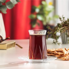 Esranın Dünyası Lav Zoey Cam Çay Bardağı 6 Kişilik 165 ml