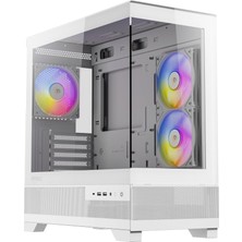 Esranın Dünyası Antec Mini CX500M Argb Beyaz Micro-Atx Mini-Itx Bilgisayar Kasası, Temperli Cam, Argb Fanlı