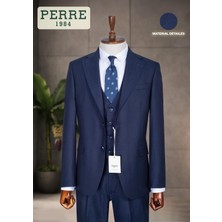 Erkek Slim Fit 3'lü Takım Elbise – Ceket, Yelek ve Pantolon – Likralı Viskon Kumaş