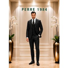 Erkek Slim Fit 3'lü Takım Elbise – Ceket, Yelek ve Pantolon – Likralı Viskon Kumaş