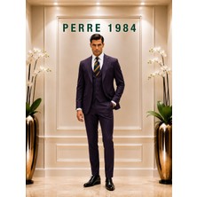 Erkek Slim Fit 3'lü Takım Elbise – Ceket, Yelek ve Pantolon – Likralı Viskon Kumaş
