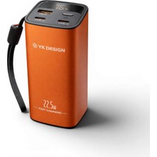 20000 Mah Taşınabilir Şarj Cihazı, 22.5W Hızlı Şarj, 3A, Kablo Dahil, Model YK-PB5042, Turunc
