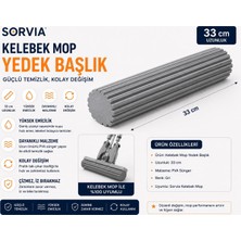 Kelebek Mop Yedek Başlığı 33 cm Pva Sünger Mop Yedeği Kendinden Sıkmalı Yer Silme Mopu Süng