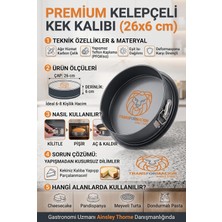 Kelepçeli Cheesecake Pandispanya Turta Kalıbı Kek Kalıbı Yapışmaz 26X6 cm Karbon Çelik Teflo