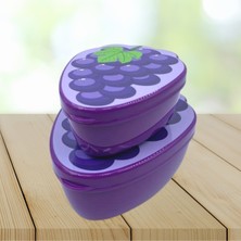 Egecen Buffer® 2'li Iç Içe Geçebilen Üzüm Model Saklama ve Beslenme Kabı Seti (550 ml + 250 Ml)