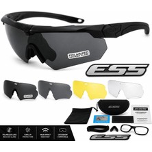 ESS CROSSBOW 4 Lensli Polarize Taktik Gözlük Seti Airsoft Outdoor Motorcu Koruyucu Askeri Spor Gözlüğü