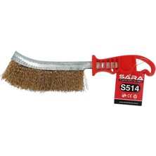 Sara S514 Plastik Saplı Kavisli Tel Fırça – Pas, Boya ve Metal Yüzey Temizleme Fırçası