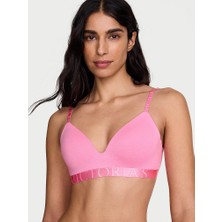 Victoria's Secret Pamuklu Logo Detaylı Hafif Dolgu Destekli Balensiz Sütyen