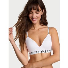 Victoria's Secret Pamuklu Logo Detaylı Hafif Dolgu Destekli Balensiz Sütyen