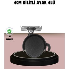 Shopwave Kilitli 4 cm Tekerlek Ayak 4’lü Set Zemin Koruyucu