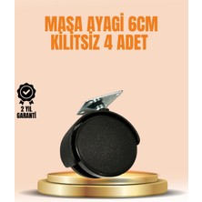 Shopwave 6 cm Kilitsiz Masa Ayağı Tekerleği 4’lü Set Çok Amaçlı