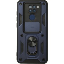 Gees Global Redmi Note 9 Kılıf Pars Lens Yüzüklü Silikon - Lacivert