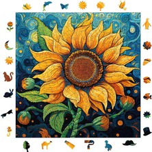 Ahşap Puzzle Yetişkin - Günebakan Çiçeği - 353 Parça, 29 x 29 cm - Yapıştırıcı Folyo Dah