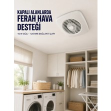 Shopwave 120 mm Dekoratif Aspiratör 16 W 180 M³/h Banyo Mutfak ve Wc Havalandırma Fanı