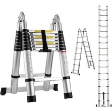 Odea 5 Metre 8+8 Basamaklı Alüminyum Çift Yönlü A Tipi Uzayan Teleskopik Merdiven 5 M