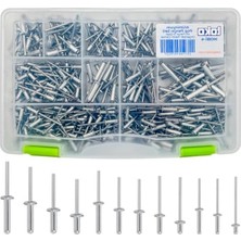 Odea 411 Parça Alüminyum Pop Perçin Seti, Organizer Takım Çantalı
