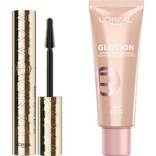 Odea L'oreal Paris Panorama Hacim Veren Siyah Maskara & L'oreal Paris Glotion All-In-One Doğal Işıltı 902 Makyaj Seti