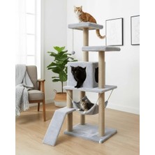 Odea Reyo Pet Kedi Tırmalama Kulesi Oyun Evi Platformlu Gri
