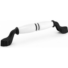 Odea Cante Porselen Beyaz Siyah Çizgi Kulp 160 mm 16 cm Mobilya Çekmece Dolabı Dolap Kapak Kulb Kulpu
