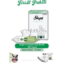 Odea Sleepy 6 Adet Doğal ve Organik Islak Mendil 50 Adet, Bebek Örtüsü 10'lu ve Rosıe