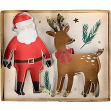 Odea Meri Meri - Santa & Reindeer Festive Cookie Cutter - Noel Baba & Ren Geyikleri Kurabiye Kalıbı
