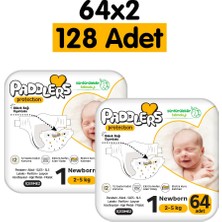 Odea Paddlers Protection Yenidoğan Bebek Bezi 1 Numara (2-5 Kg) 128 Adet – 2’li Jumbo Set, Maksimum Koruma