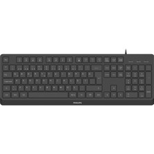 Odea Philips SPK6238 Kablolu Türkçe Q Klavye, Sessiz Tuşlar, Multimedya Tuşları, Sıvı Dökülmesine Dayanıklı, USB Plug & Play, Tam Boy Sayısal Tuş Takımlı, Siyah